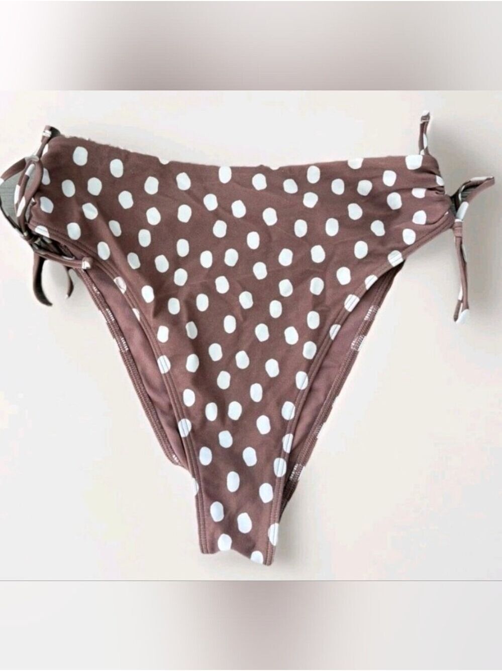 Abercrombie & Fitch Brown and White Dotted Bikini Bottom